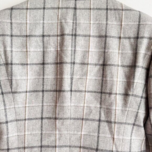 Brooks Brothers Plaid Wool Blend Grey Blue Classic Blazer 0 - Picture 7 of 9